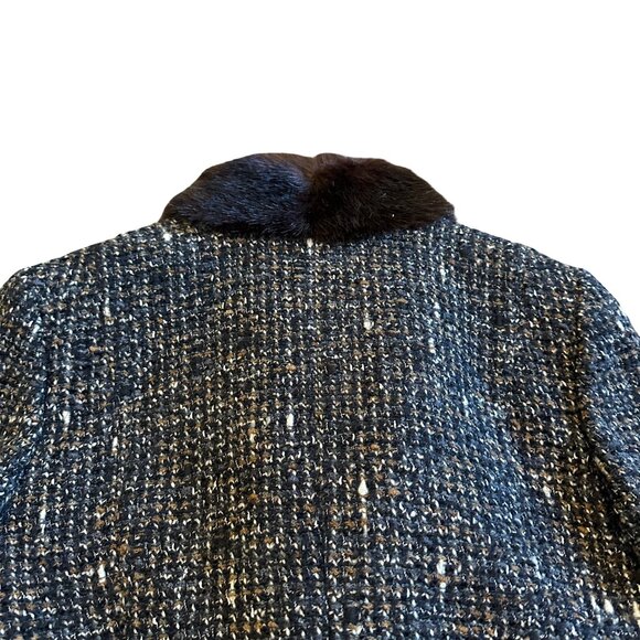 Thierry Mugler Rare FW 1998 Two Piece Suit Blazer Skirt Archival Fur Trim Sz 38 - Picture 8 of 15